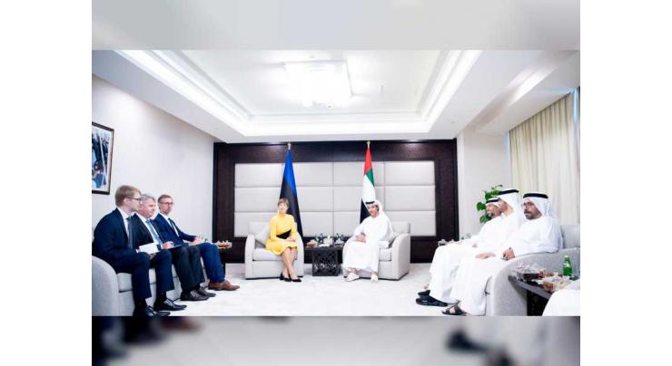 Hazza bin Zayed reviews development of ties with Estonian President