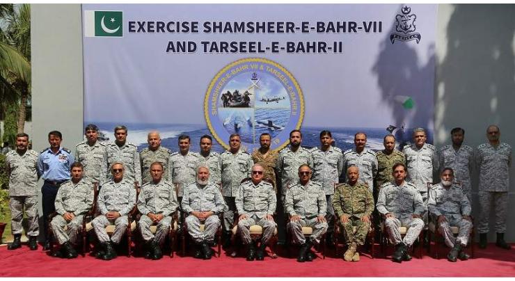 Debrief Of War Game, SHAMSHEER-E-BAHR-VII & Exercise TARSEEL-E-BAHR-II Held At Karachi