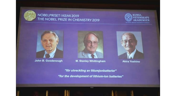 Pioneers of lithium-ion battery win Nobel Chemistry Prize
