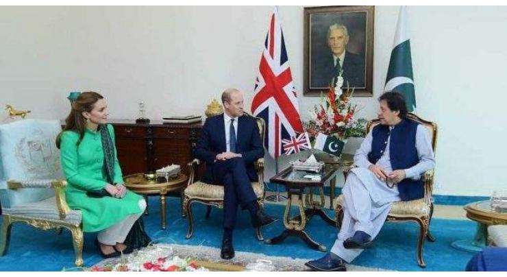 Prime Minister lauds British royal couple for 'promoting positive activities in Pakistan'
