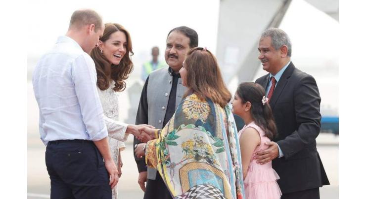 Britain's Duke and Duchess of Cambridge arrive in Lahore
