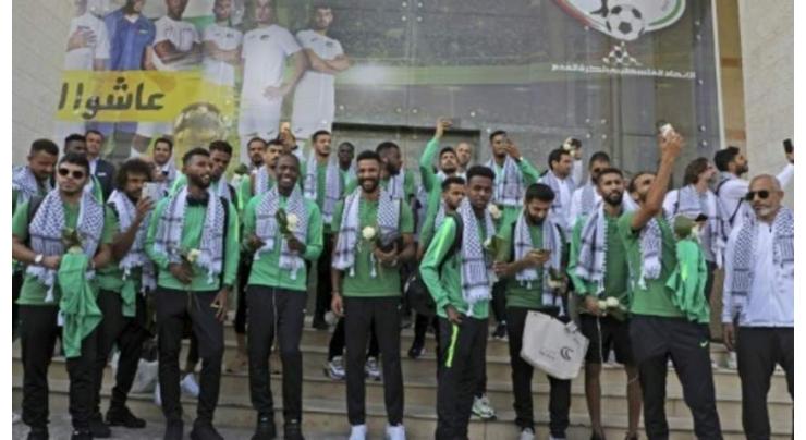Saudi football team makes first West Bank visit

