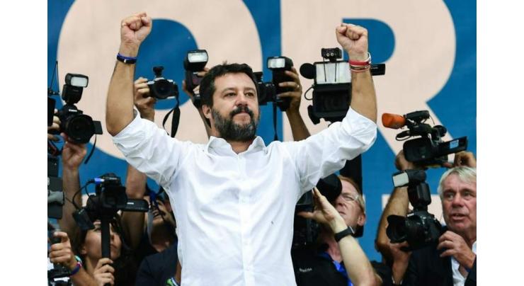 Italy's Salvini seeks to unite right at Rome rally
