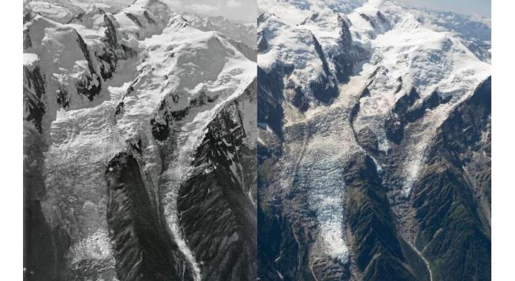 Photos taken century apart show stark Mont Blanc glacier melt
