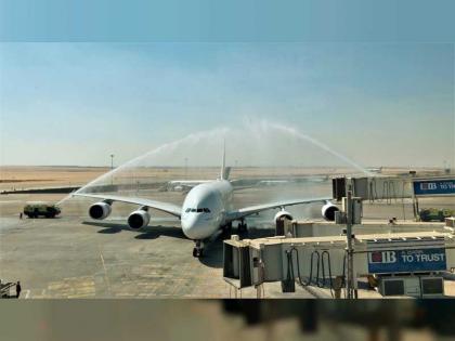 مطار القاهرة يستقبل أول رحلة منتظمة لطائرة طيران الإمارات&quot; A380 &quot; 