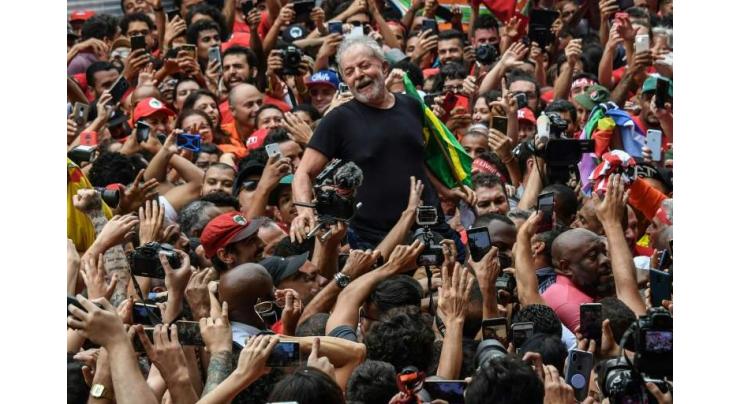 Brazil's freed leftist leader Lula rallies supporters
