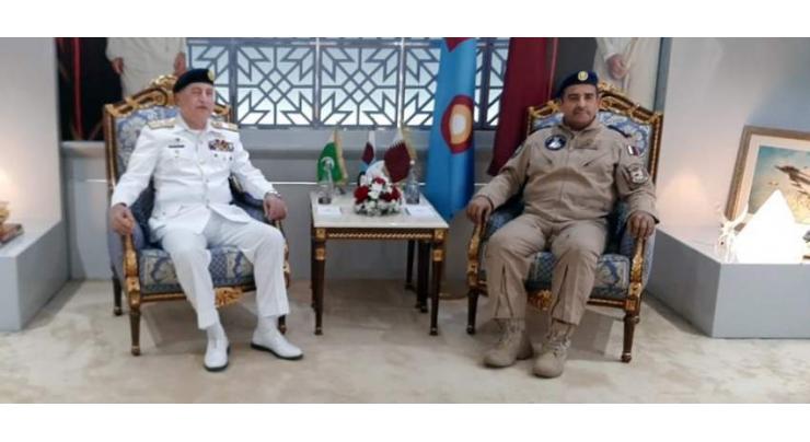 Chief Of The Naval Staff Admiral Zafar Mahmood Abbasi Meets qatari Military Heads & Delivers Lecture In Command & Staff College