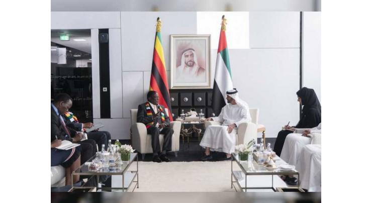 Mohamed bin Zayed, President of Zimbabwe discuss advancing relations