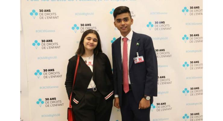 Two students represent Pakistan at UNCRC
 
