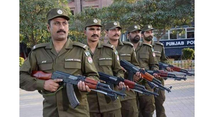 Lahore Police held flag march
