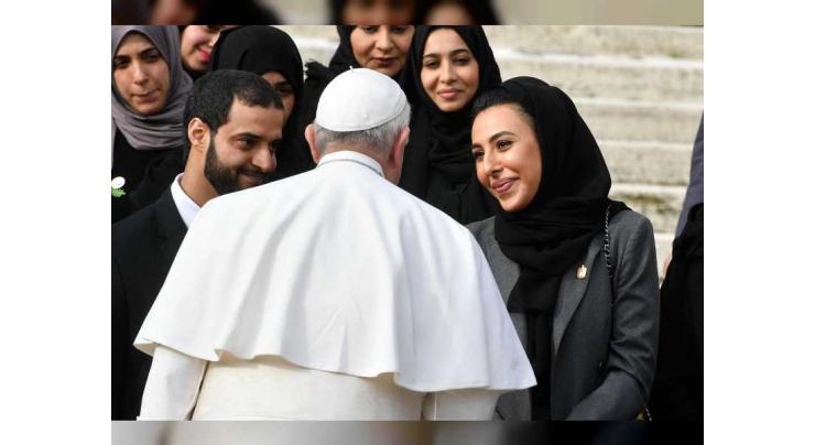 UAE is role model of tolerance, coexistence, peace: Pope Francis
