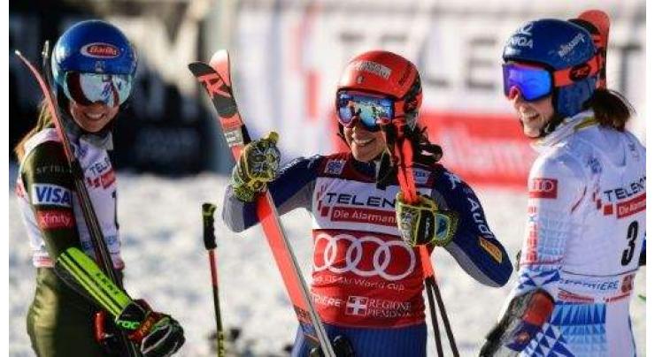 Brignone emulates mother but shares honours with Vlhova in Sestriere
