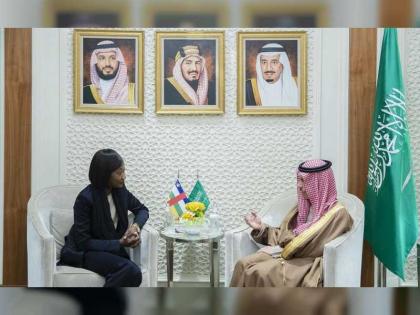 وزير الخارجية السعودي يلتقي وزيرة الشؤون الخارجية بأفريقيا الوسطى