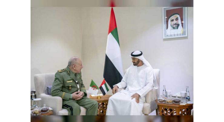 Mohamed bin Zayed meets Algerian Army Chief of Staff at UMEX 2020