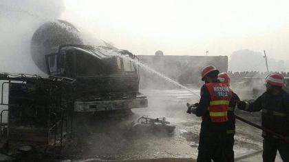 Gas Tanker caught fire; OGRA issues show cause to three companies
