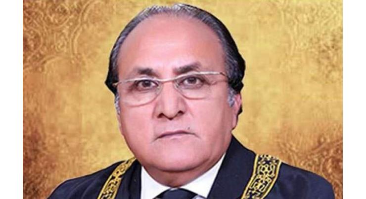 Justice Saeed Akram takes oath as acting CJ AJK Supreme Court.
