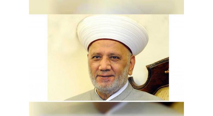 Grand Mufti of Lebanon thanks UAE for humanitarian aid