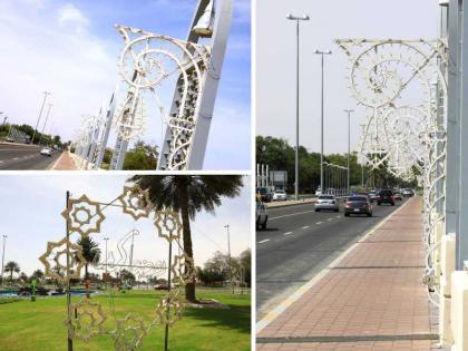 350 وحدة ضوئية تزين شوارع العين احتفاء بشهر رمضان