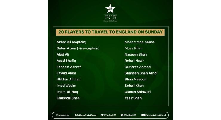 20 players, 11 support staff to travel to Manchester on Sunday