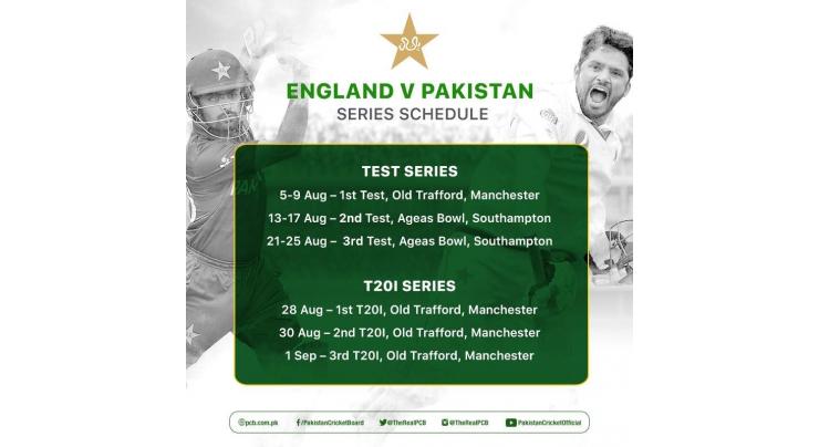 Pakistan’s itinerary of England tour confirmed