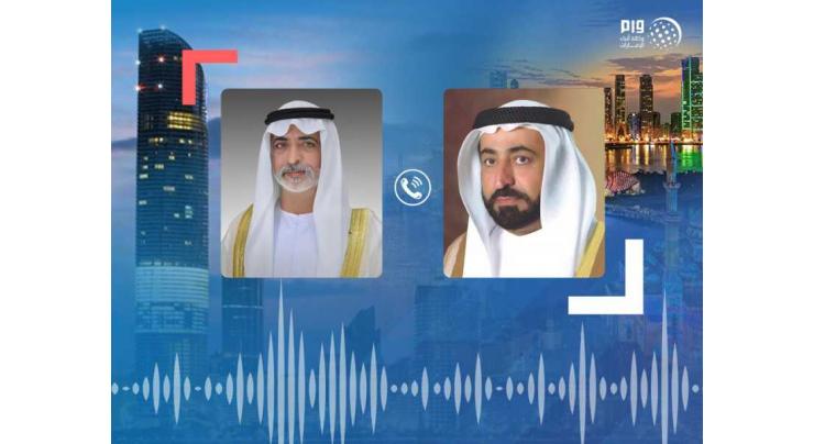 Sharjah Ruler receives Nahyan bin Mubarak&#039;s condolences