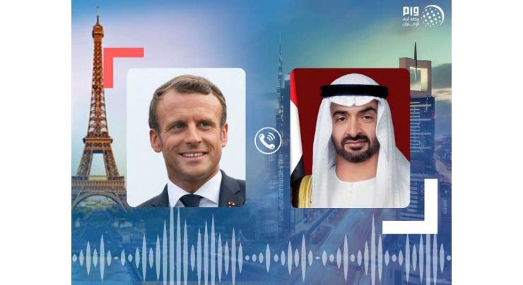 Mohamed bin Zayed, French President discuss bilateral ties, regional peace efforts