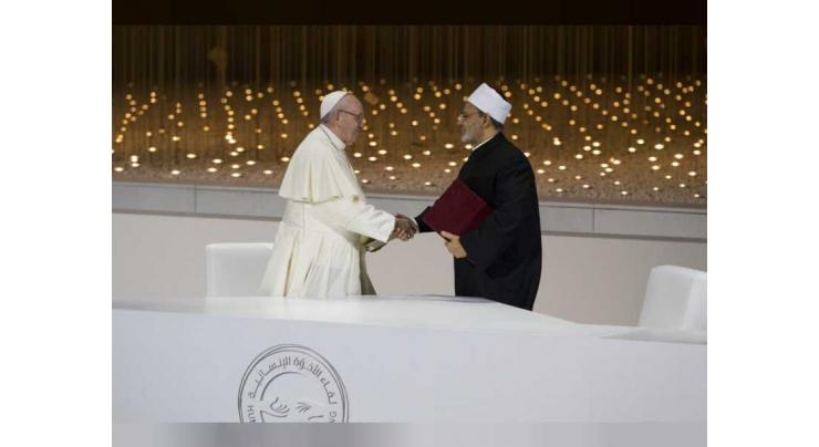 Pope, Grand Imam adopted renewable concept of human fraternity with `practical example of true friendliness, brotherliness: HCHF Secretary-General
