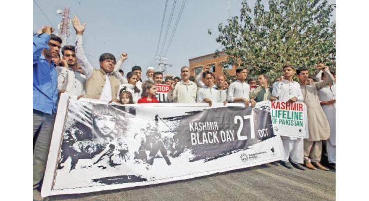 Black day against India's illegal occupation of Kashmir observed across KP
