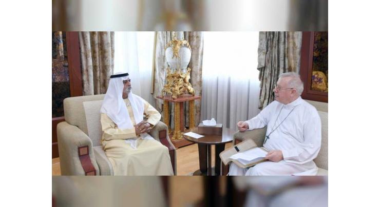Nahyan bin Mubarak receives Apostolic Vicar of Vicariate of Southern Arabia
