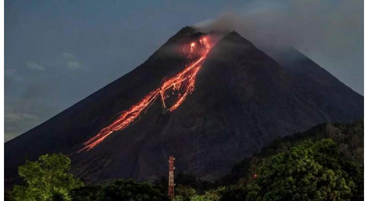 Indonesia volcano erupts, spews red-hot lava

