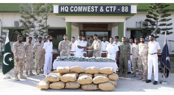 Pakistan Navy And Antinarcotics Force Seize Drugs In A Joint Operation Near The Coast Of Pishukan
