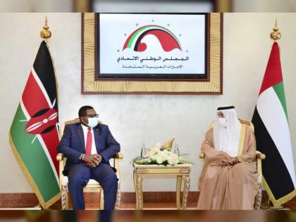 صقر غباش يبحث مع رئيس مجلس الشيوخ الكيني سبل تعزيز العلاقات البرلمانية
