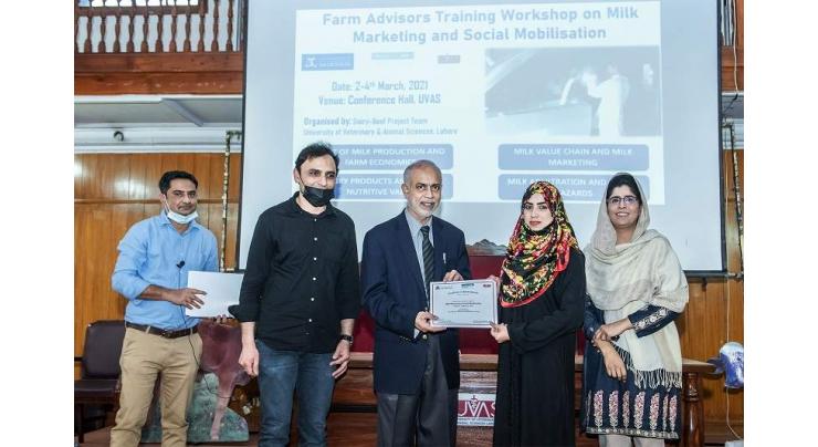 Farm Advisory Training Workshop on “Milk Marketing and Social Mobilization” concludes