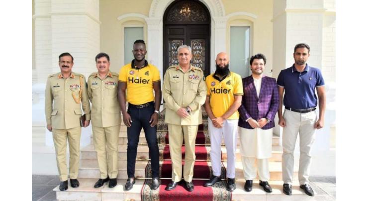 Peshawar Zalmi owner, cricketers call on COAS Gen Qamar Javed Bajwa