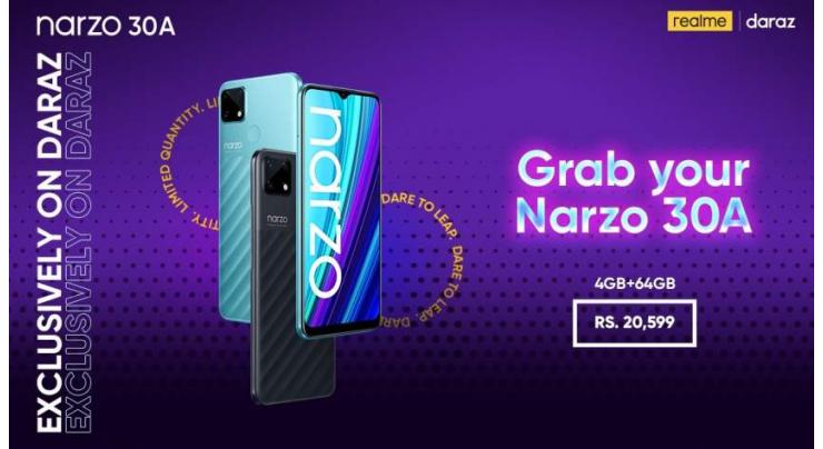 realme launches the gaming beast Narzo 30A with MediaTek Helio G85 processor and 6000mAh Battery which supports Reverse Charging in Pakistan