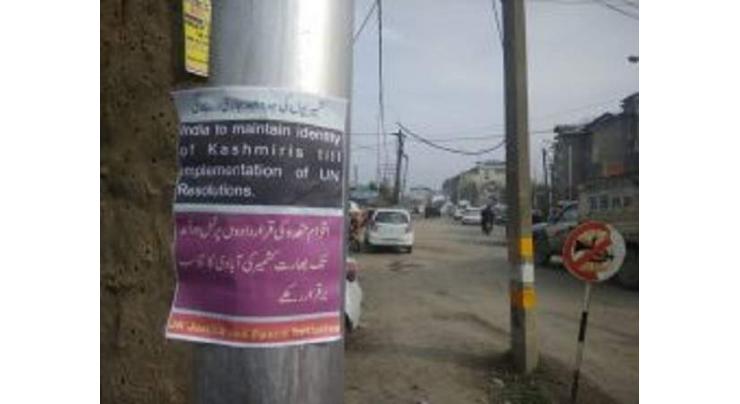 Right to self-determination only solution, say banners in IIOJK
