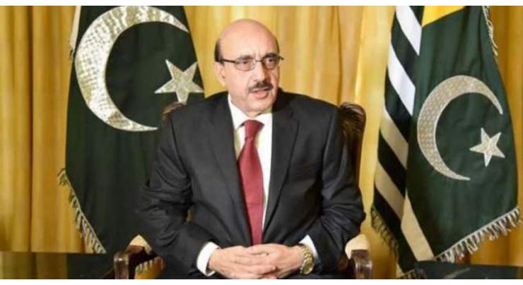 AJK President declares just solution of Kashmir issue only key to ever-lasting peace in region
