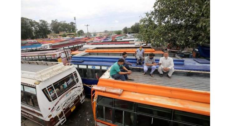 Transporters on strike hold demo in Jammu
