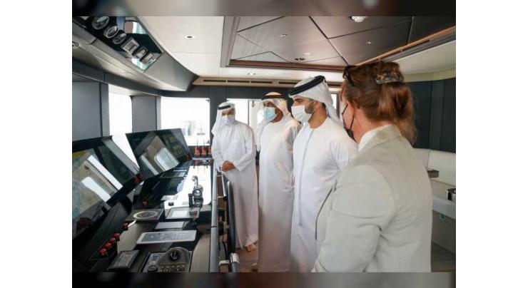 Mansour bin Mohammed inaugurates world’s largest composite production superyacht ‘Majesty 175’ at its world premiere at Dubai Harbour