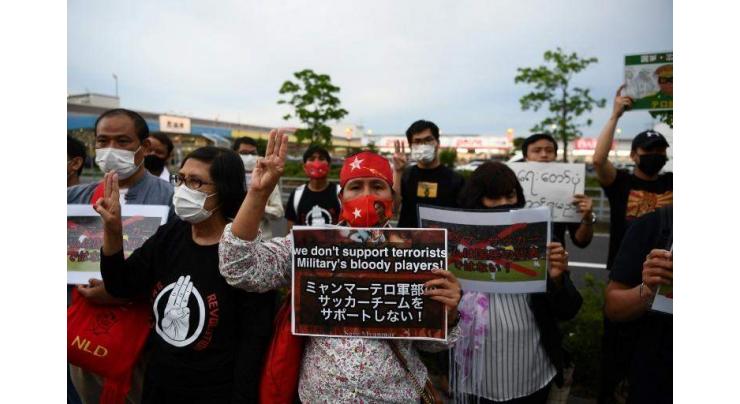 Japan thrash Myanmar after protests on off pitch

