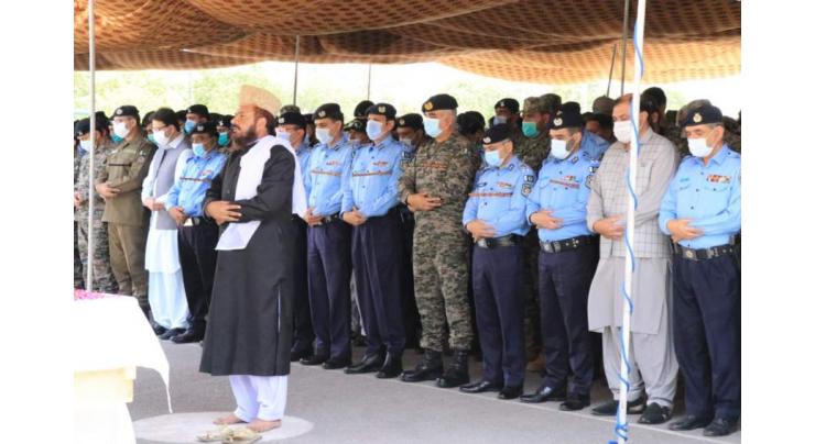 Funeral prayer (Namaz-i-Janaza) of martyred police officials offered