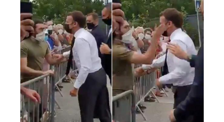 France's Macron slapped in face during crowd stop
