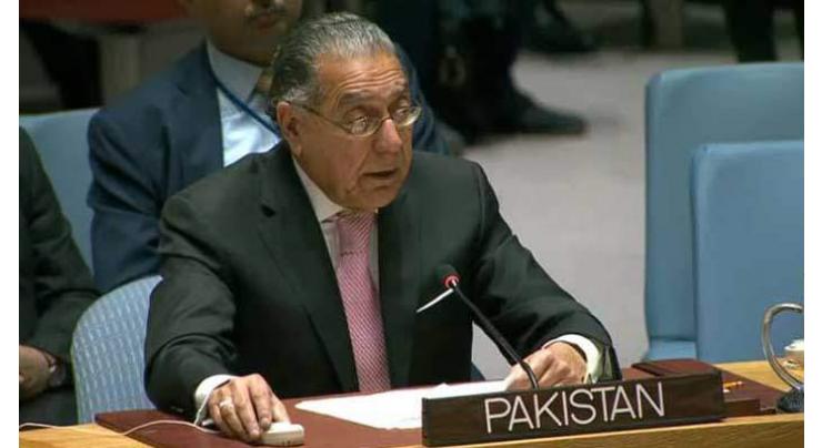 Pakistani envoy presents FM Qureshi's letter on Kashmir to UNSC president
