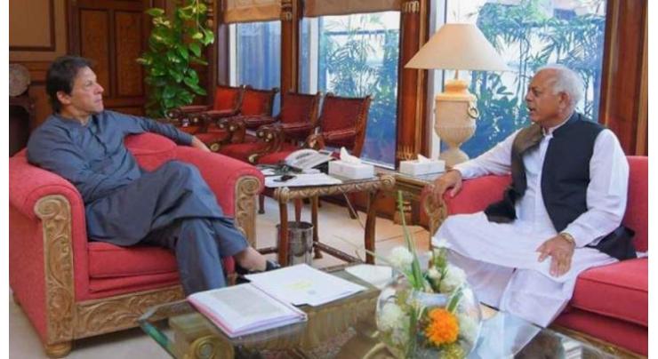 Minister for Aviation Ghulam Sarwar Khan calls on Prime Minister Imran Khan 
