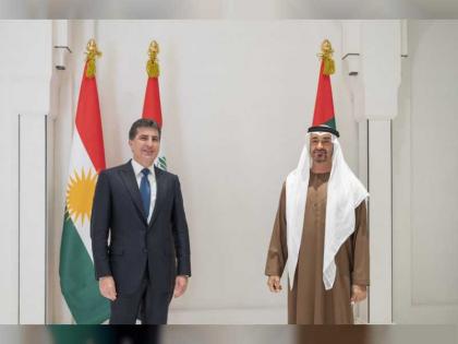 محمد بن زايد يستقبل رئيس إقليم كردستان العراق