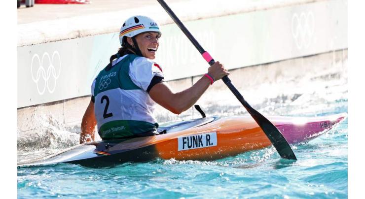 German Funk wins women's kayak in Olympic canoe slalom tourney
