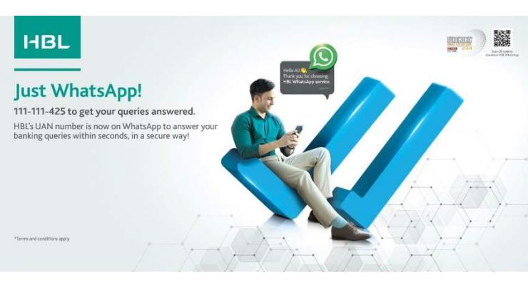 HBL launches WhatsApp Banking Services, powered by E Ocean