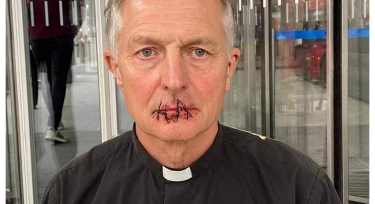 UK Priest Sews Mouth Shut Over Silencing of Climate Change by Murdoch-Owned Media