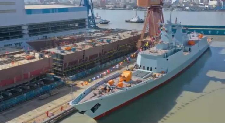Launching ceremony of Type-054 Class Frigate held in Shanghai
