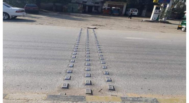 Illegal speed breakers removed from Charsadda Road
